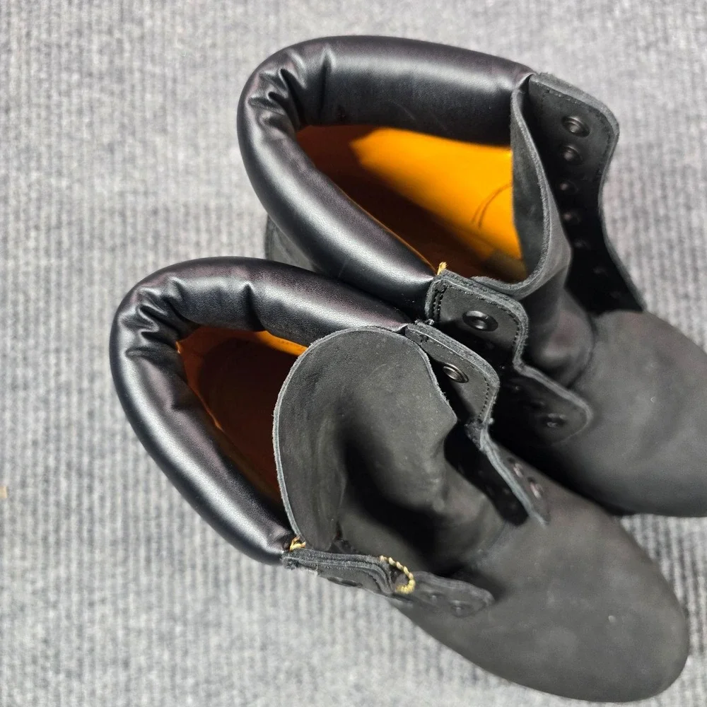 Timberland Boots Mens‎ Size 10.5M Black Leather Combat Lace Up Work Boot 10661